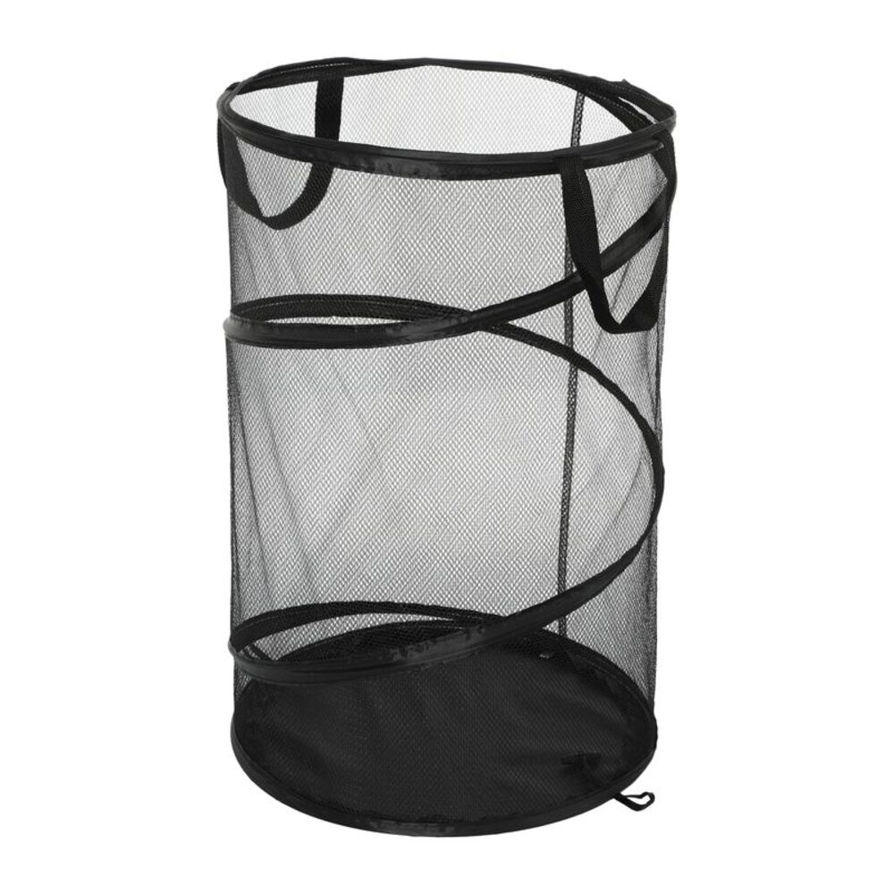 1 Pc 30L  Folding Laundry Basket Portable Hamper for Bathroom Black